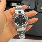 Stainless Steel Full Frame Case & Strap | 12:00 Crown | Silver
