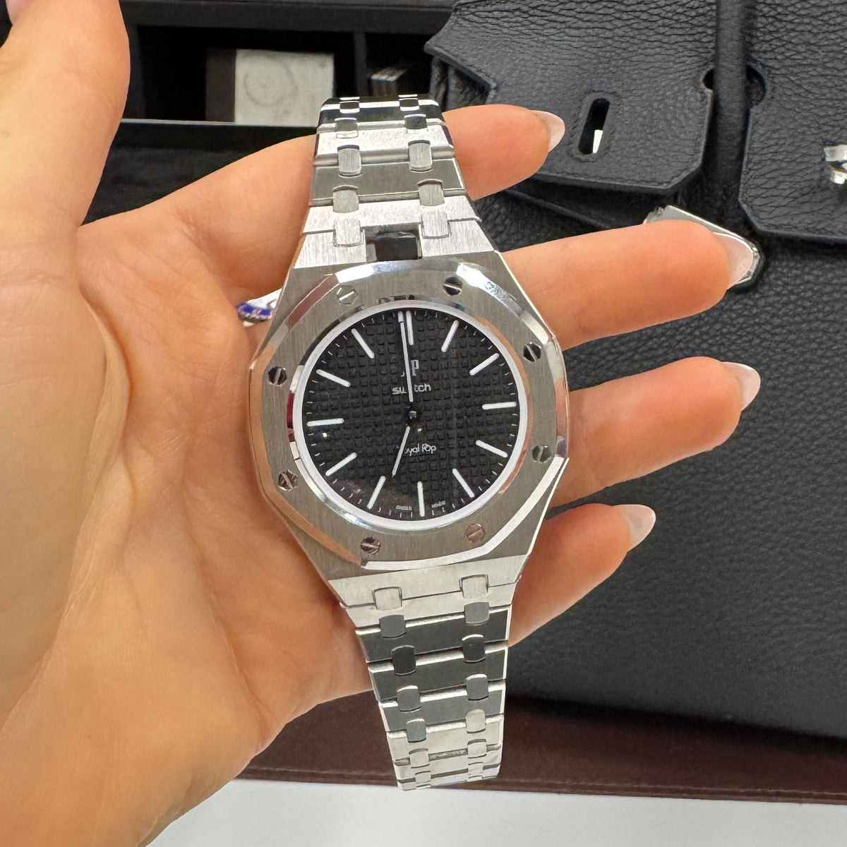 Stainless Steel Full Frame Case & Strap | 12:00 Crown | Silver