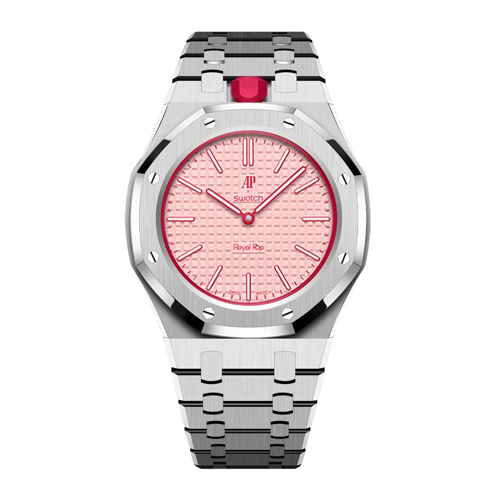 Stainless Steel Full Frame Case & Strap | 12:00 Crown | Silver