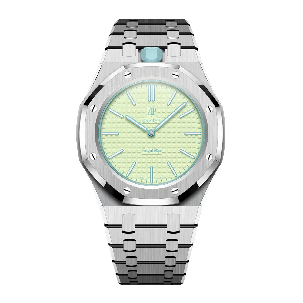 Stainless Steel Full Frame Case & Strap | 12:00 Crown | Silver
