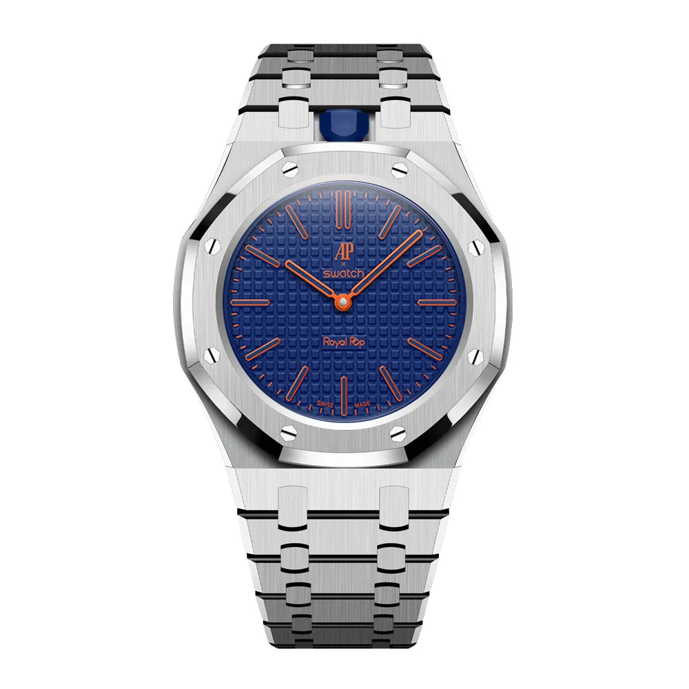 Stainless Steel Full Frame Case & Strap | 12:00 Crown | Silver