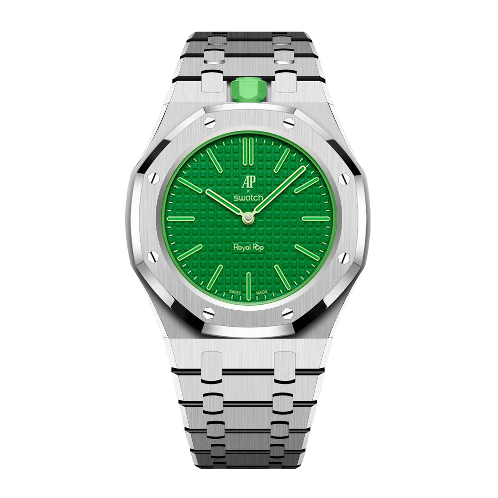 Stainless Steel Full Frame Case & Strap | 12:00 Crown | Silver