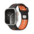 Apple Watch | Silicone Sports Strap | Black & Orange