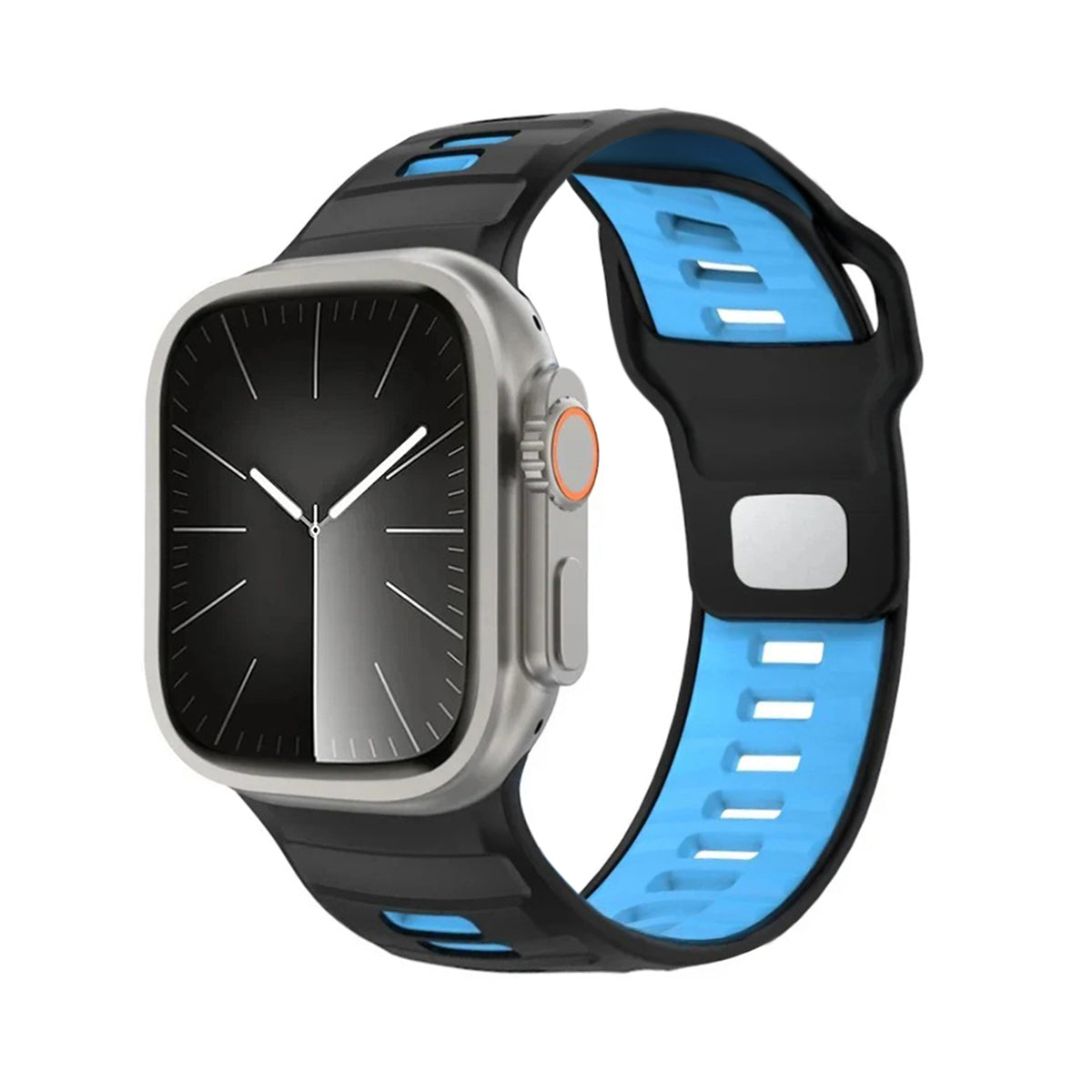 Apple Watch | Silicone Sports Strap | Black & Blue