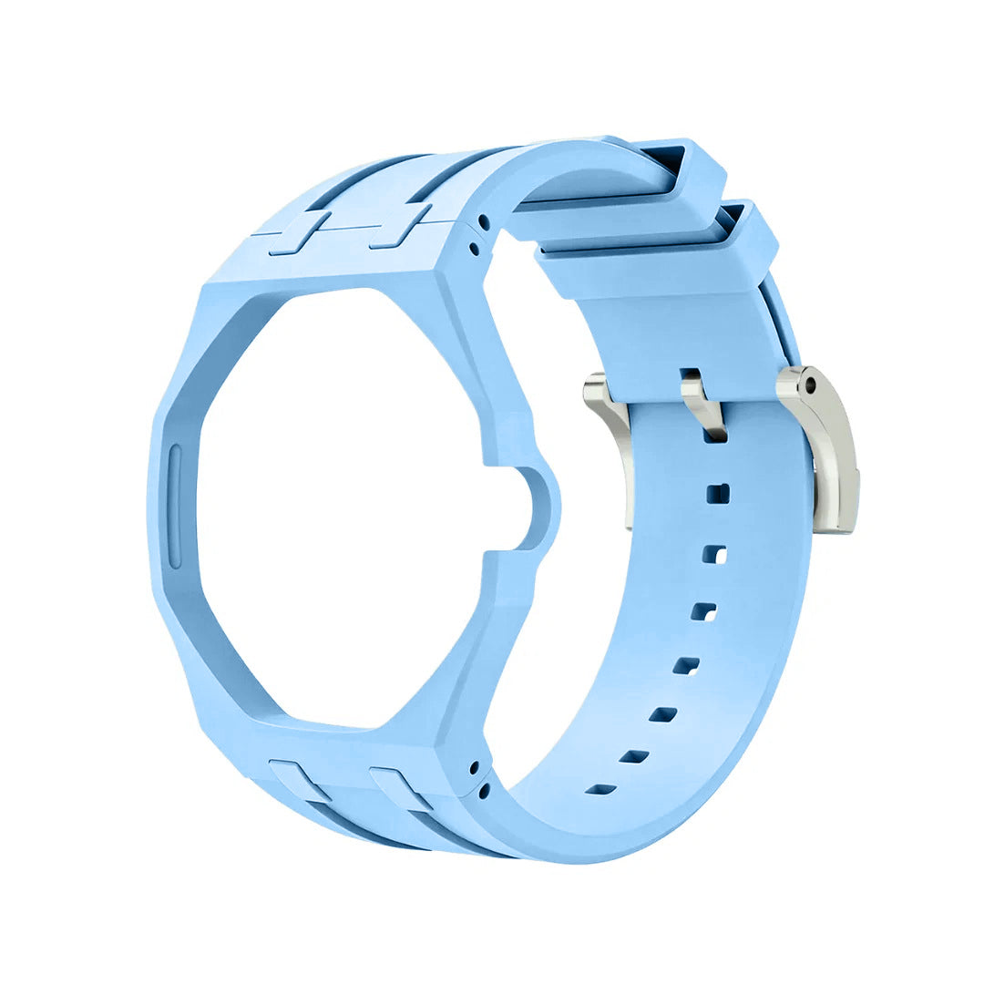 Ceramic Case + Silicone Strap | 3:00 Crown | Sky Blue