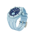Ceramic Case + Silicone Strap | 3:00 Crown | Sky Blue