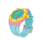 Ceramic Case + Silicone Strap | 3:00 Crown | Pink & Sky Blue