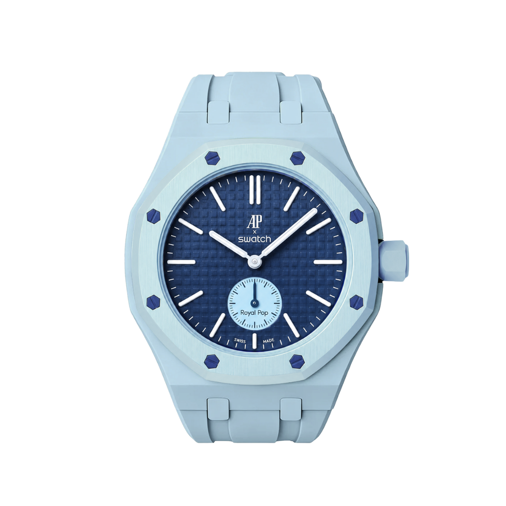 Ceramic Case + Silicone Strap | 3:00 Crown | Sky Blue