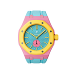Ceramic Case + Silicone Strap | 3:00 Crown | Pink & Sky Blue