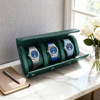 Beaumont 3-Watch Roll Case | Emerald Green
