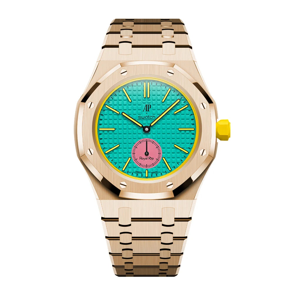 Stainless Steel Full Frame Case & Strap | 3:00 Crown | Rose Gold
