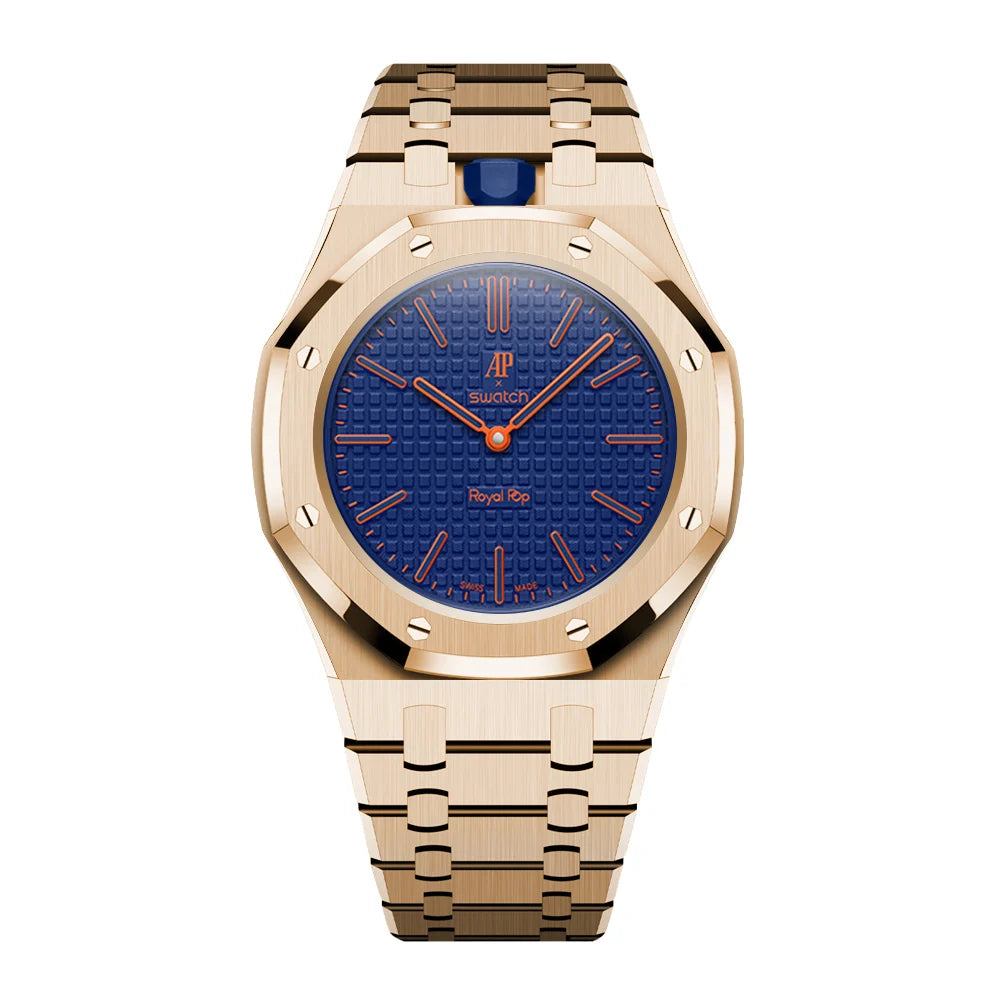 Stainless Steel Full Frame Case & Strap | 12:00 Crown | Rose Gold