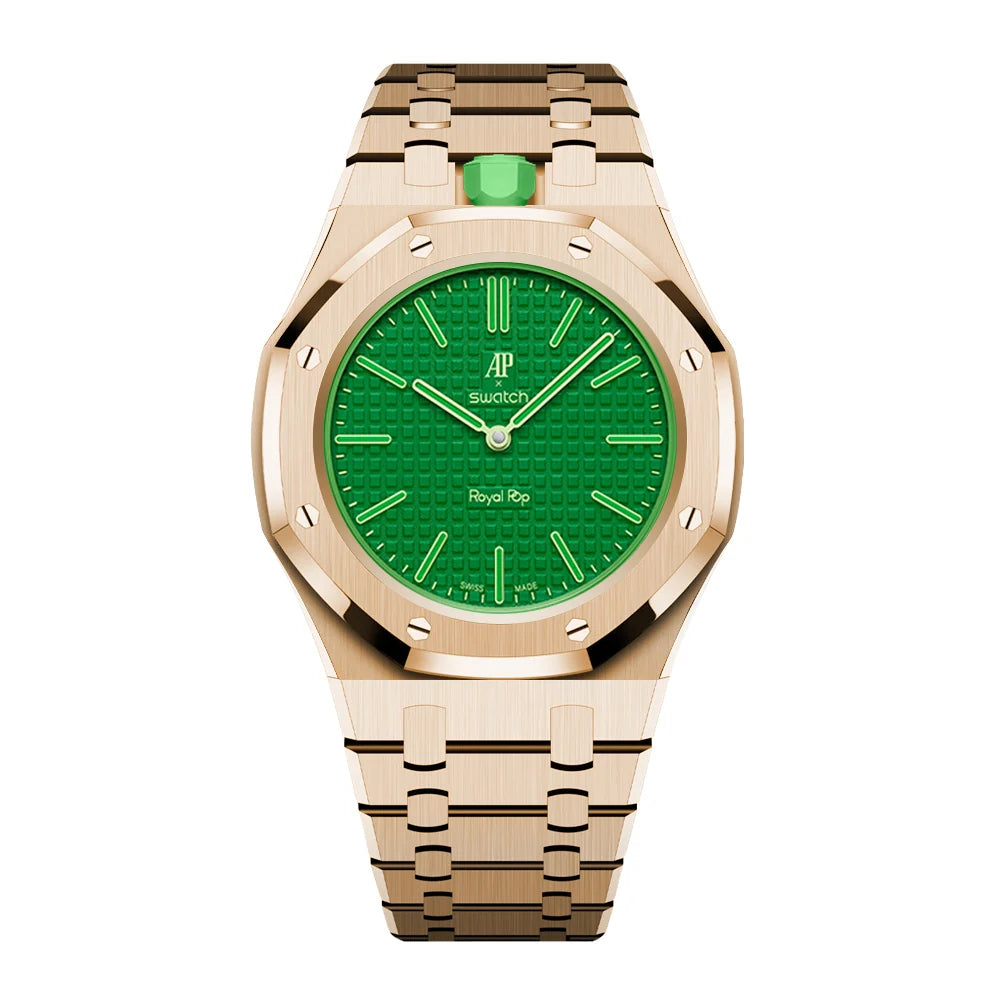 Stainless Steel Full Frame Case & Strap | 12:00 Crown | Rose Gold