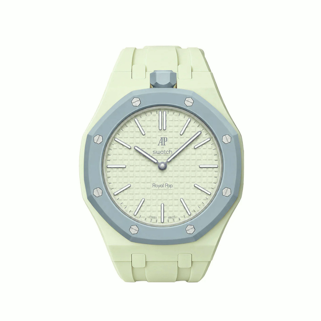 Ceramic Case + Silicone Strap | 12:00 Crown | Mint Green