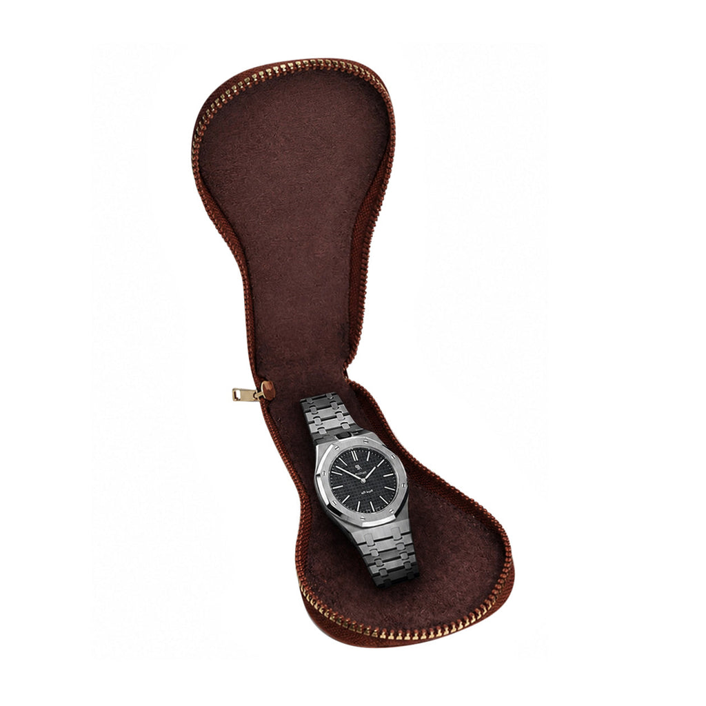 Kensington Single Watch Pouch | Chestnut Brown