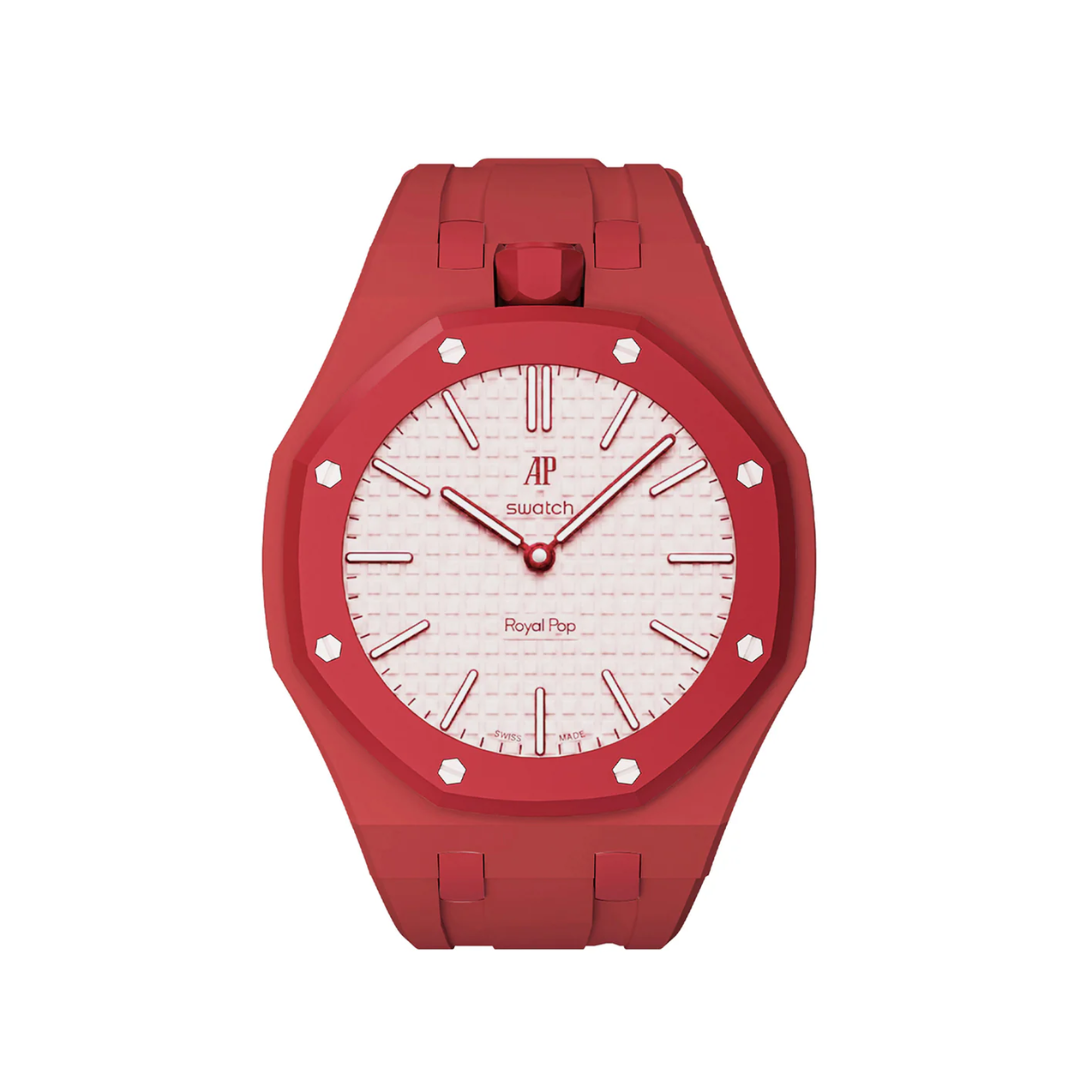 Ceramic Case + Silicone Strap | 12:00 Crown | Red