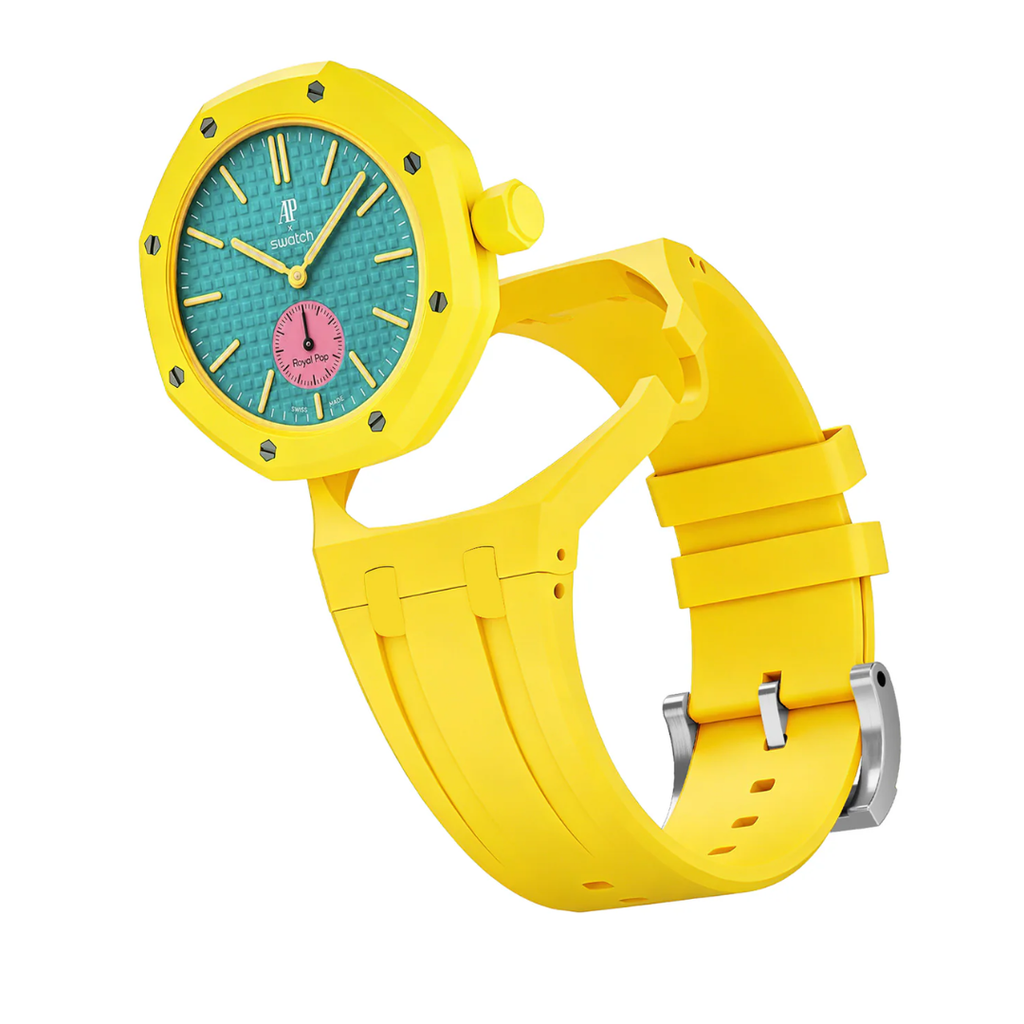 Ceramic Case + Silicone Strap | 3:00 Crown | Yellow