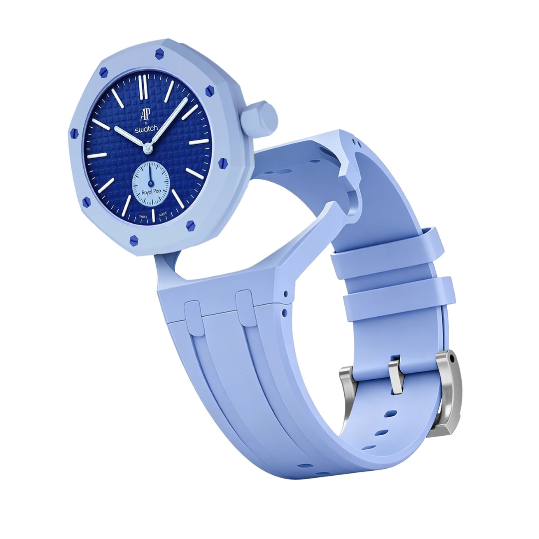 Ceramic Case + Silicone Strap | 3:00 Crown | Sky Blue