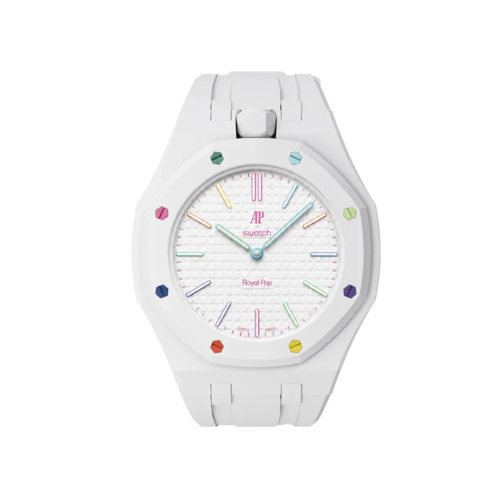 Ceramic Case + Silicone Strap | 12:00 Crown | White