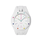 Ceramic Case + Silicone Strap | 12:00 Crown | White