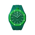 Ceramic Case + Silicone Strap | 12:00 Crown | Green