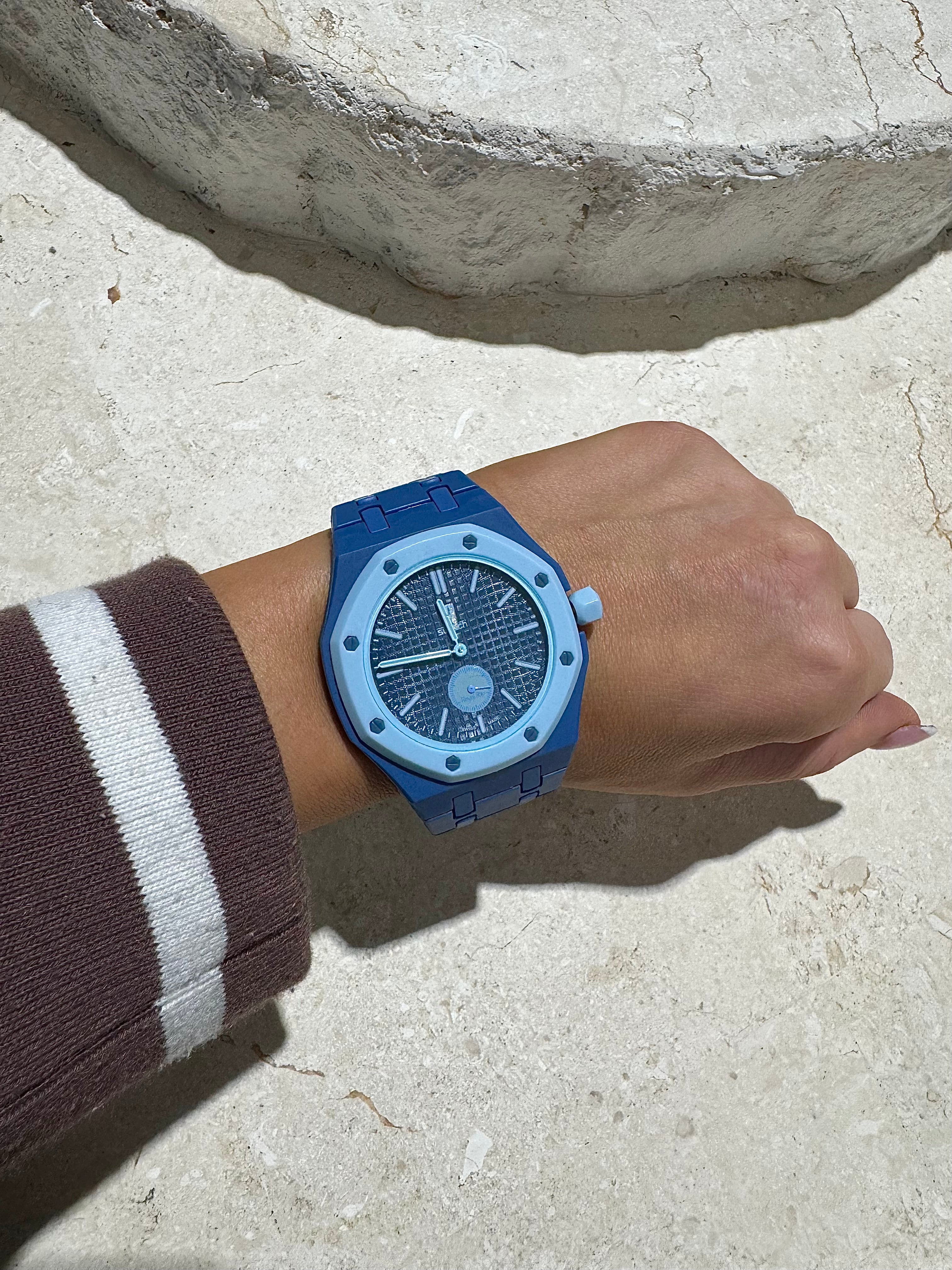 Ceramic Case & Strap | 3:00 Crown | Medium Blue