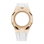 Stainless Steel Rose Gold Case & Rubber Strap | 12:00 Crown | White