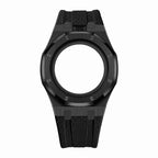 Stainless Steel Black Case & Rubber Strap | 12:00 Crown | Black