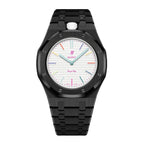 Stainless Steel Full Frame Case & Strap | 12:00 Crown | Black