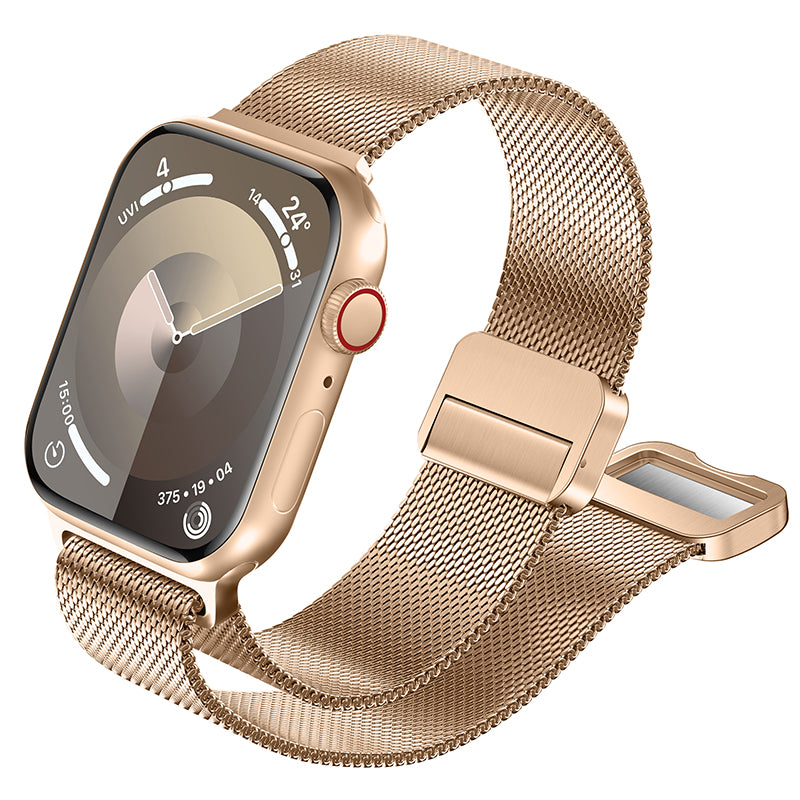 Apple Watch Milanese Loop | Stainless Steel Strap & Case | Rose Gold