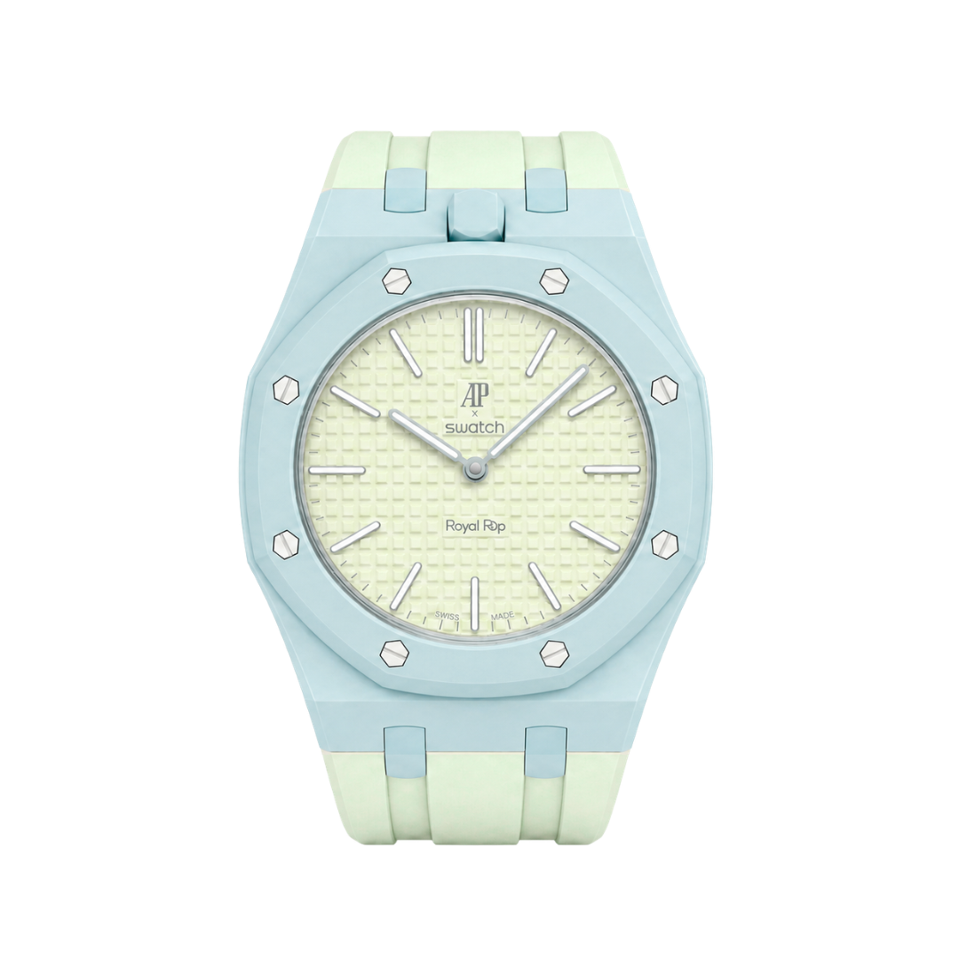 Ceramic Case + Silicone Strap | 12:00 Crown | Ice Blue