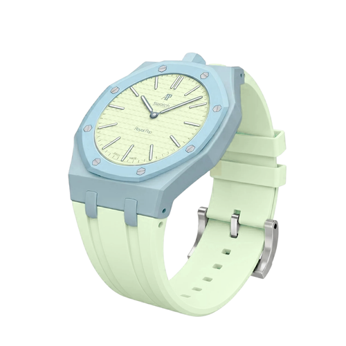 Ceramic Case + Silicone Strap | 12:00 Crown | Ice Blue