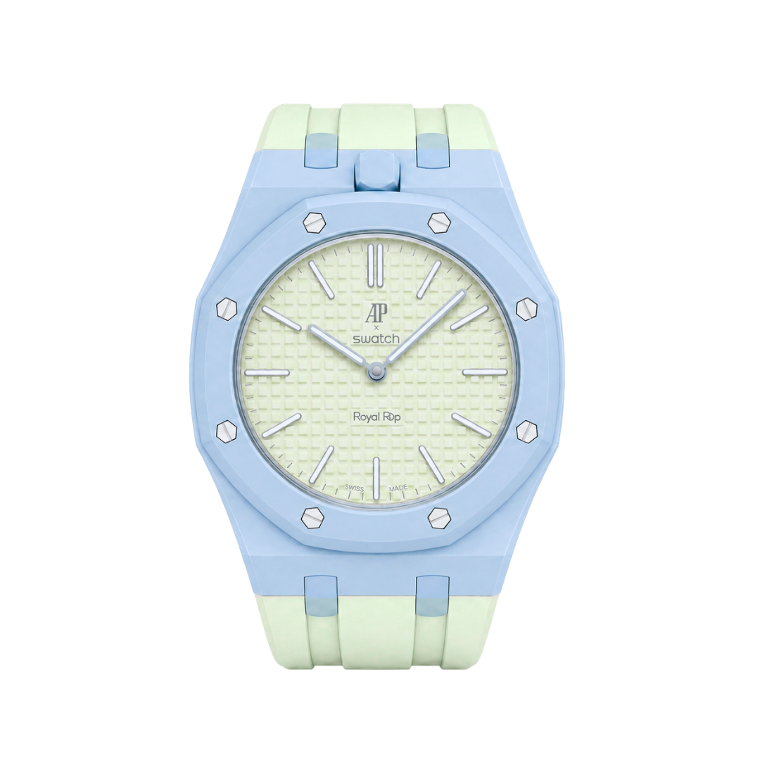 Ceramic Case + Silicone Strap | 12:00 Crown | Ice Blue