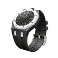 Ceramic Case + Silicone Strap | 12:00 Crown | Black