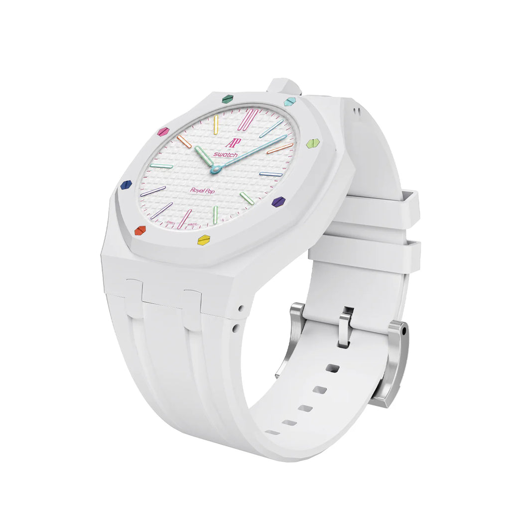 Ceramic Case + Silicone Strap | 12:00 Crown | White