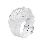 Ceramic Case + Silicone Strap | 12:00 Crown | White