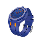 Ceramic Case + Silicone Strap | 12:00 Crown | Blue & Orange