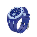 Ceramic Case + Silicone Strap | 3:00 Crown | Double Blue
