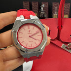Stainless Steel Case & Rubber Strap | 12:00 Crown | Red