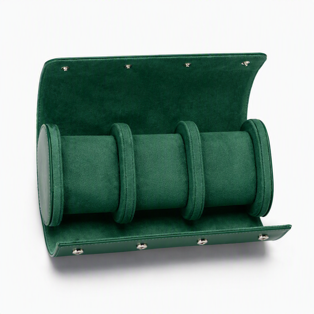 Beaumont 3-Watch Roll Case | Emerald Green