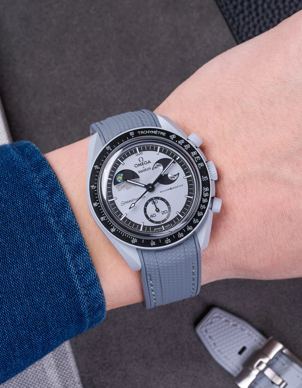 Moonswatch Curved Vertech Rubber Strap - Gray