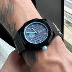 Stainless Steel Full Frame Case & Strap | 3:00 Crown | Black