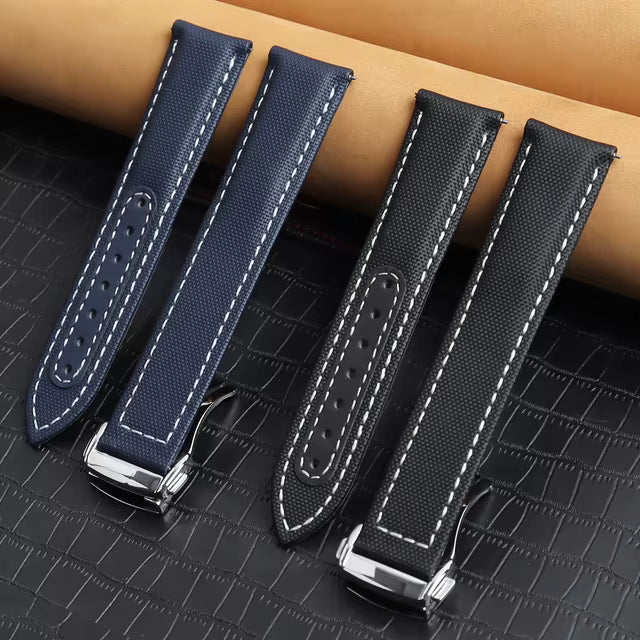 Moonswatch Leather Strap - Blue & White