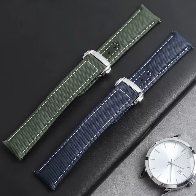 Moonswatch Leather Strap - Green & White