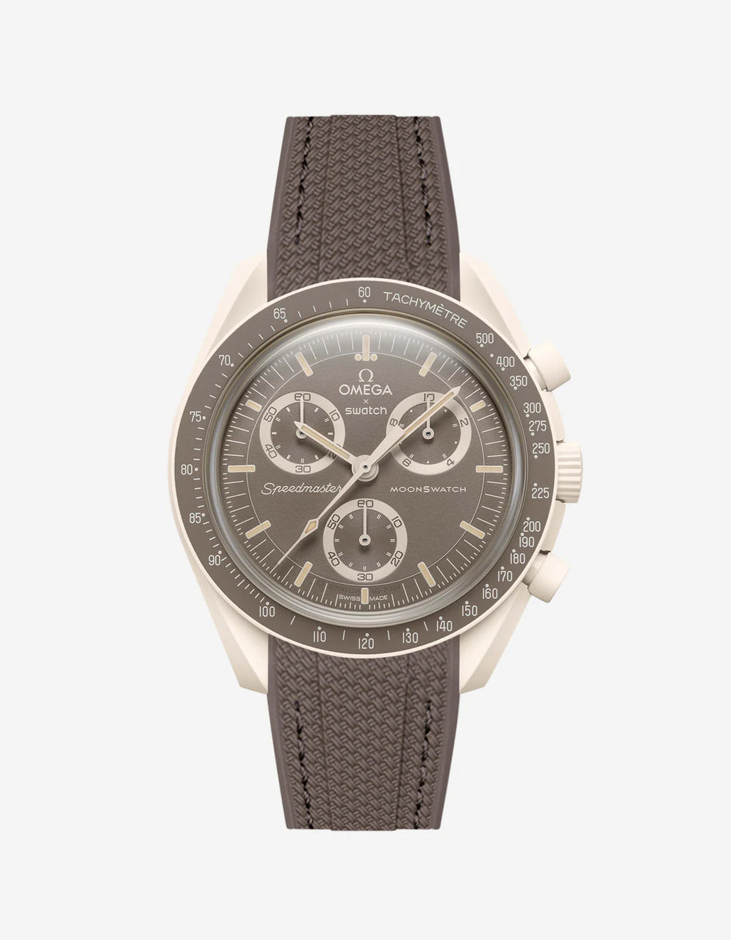 Moonswatch Curved Vertech Rubber Strap - Brown