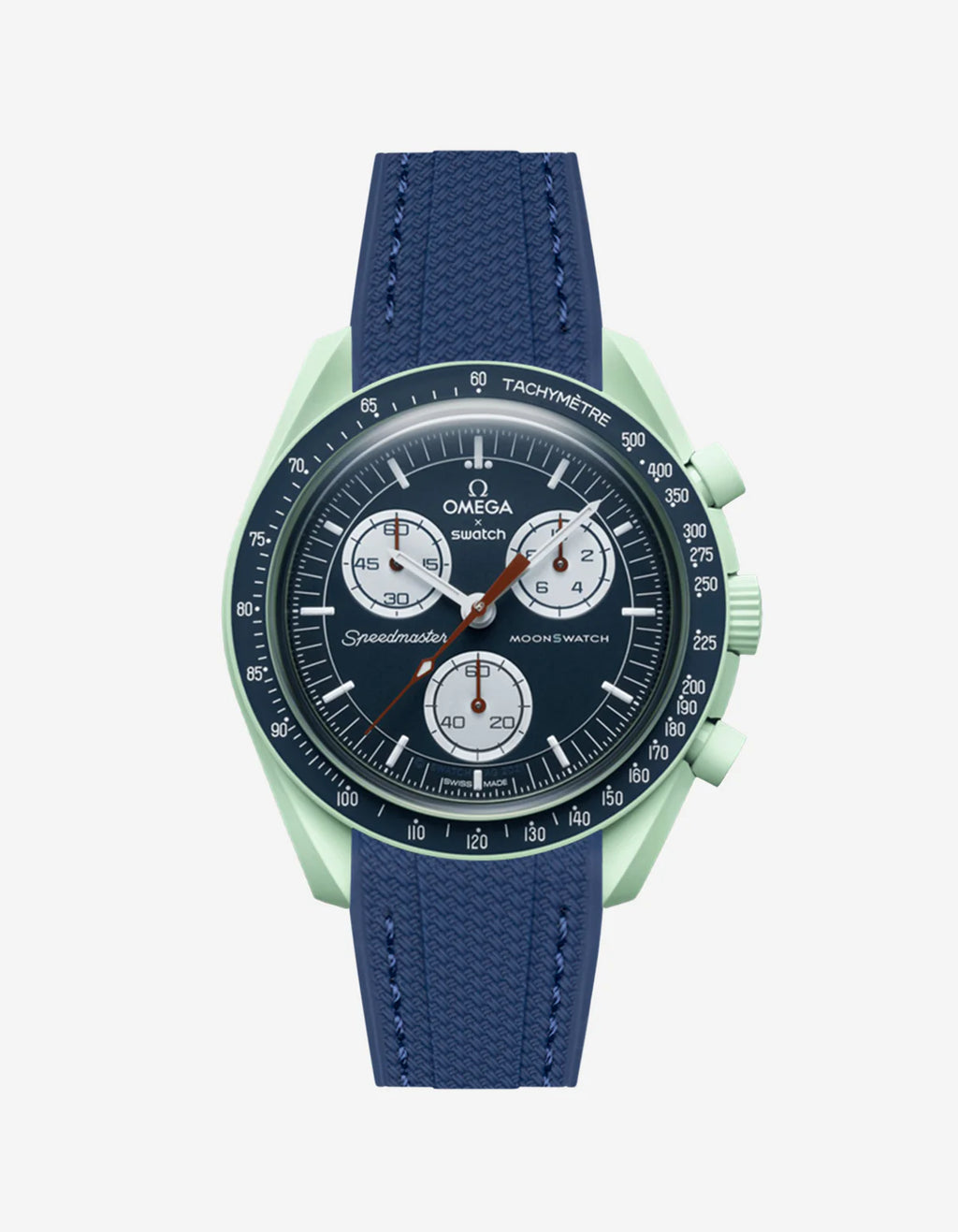 Moonswatch Curved Vertech Rubber Strap - Dark Blue
