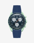 Moonswatch Curved Vertech Rubber Strap - Dark Blue