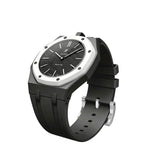 Ceramic Case + Silicone Strap | 12:00 Crown | Black
