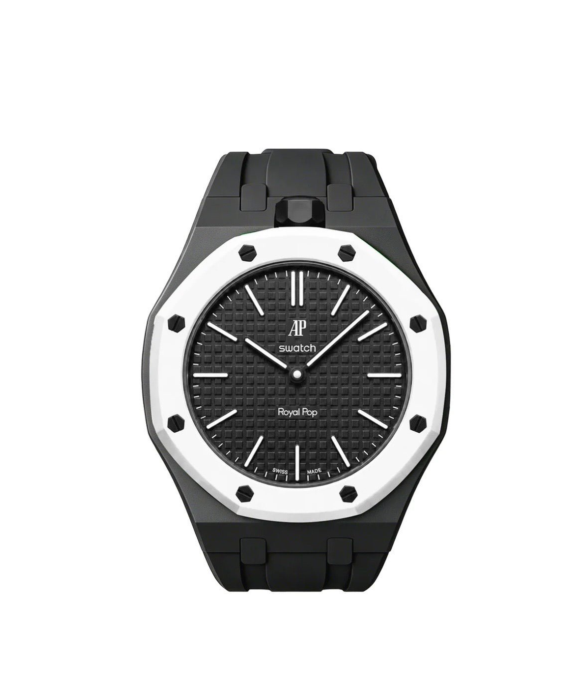 Ceramic Case + Silicone Strap | 12:00 Crown | Black