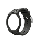 Ceramic Case + Silicone Strap | 12:00 Crown | Black